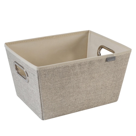 Simplify Storage Bin, Plastic, Beige, 13 in H, 10.8 in W, 13 in L 25434-FEJ